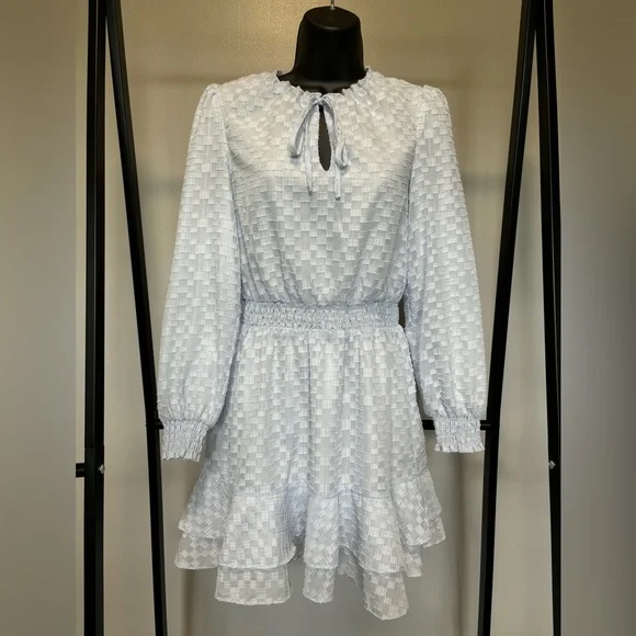 RUFFLE SLEEVE SMOCKED MINI DRESS - Picture 5 of 11